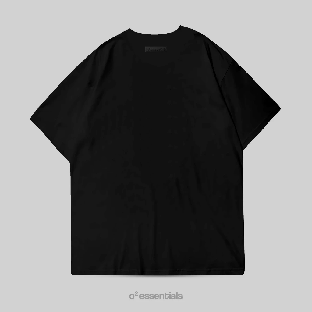 O2 Essentials Oversized T-Shirt – Akita Inu Black back view thumbnail
