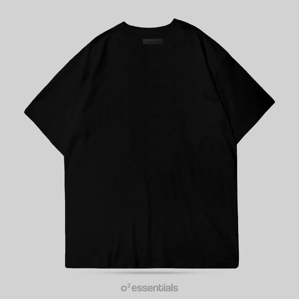 O2 Essentials Oversized T-Shirt – Broken Rabbit Black back view