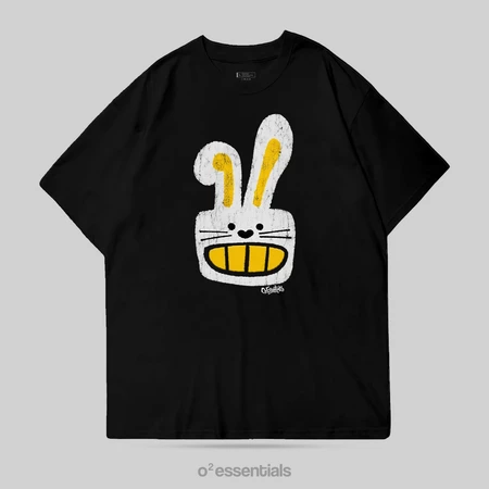 O2 Essentials Oversized T-Shirt – Broken Rabbit Black front view