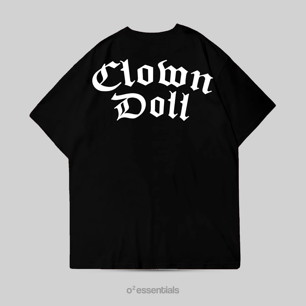 O2 Essentials Oversized T-Shirt – Clown Doll Black back view thumbnail