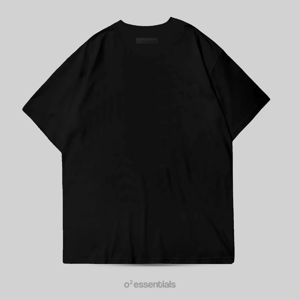 O2 Essentials Oversized T-Shirt – Crazy Rich Black back view thumbnail