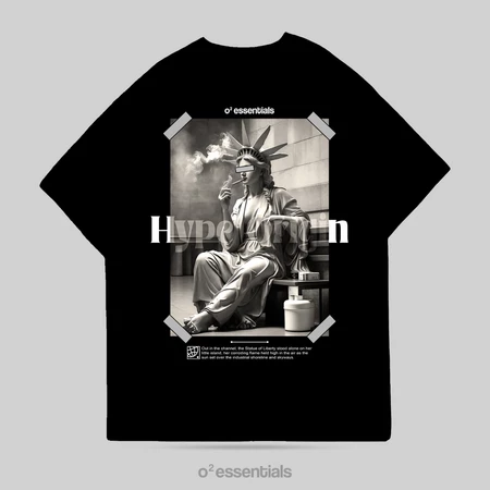 O2 Essentials Oversized T-Shirt – Hype Origin Black front view