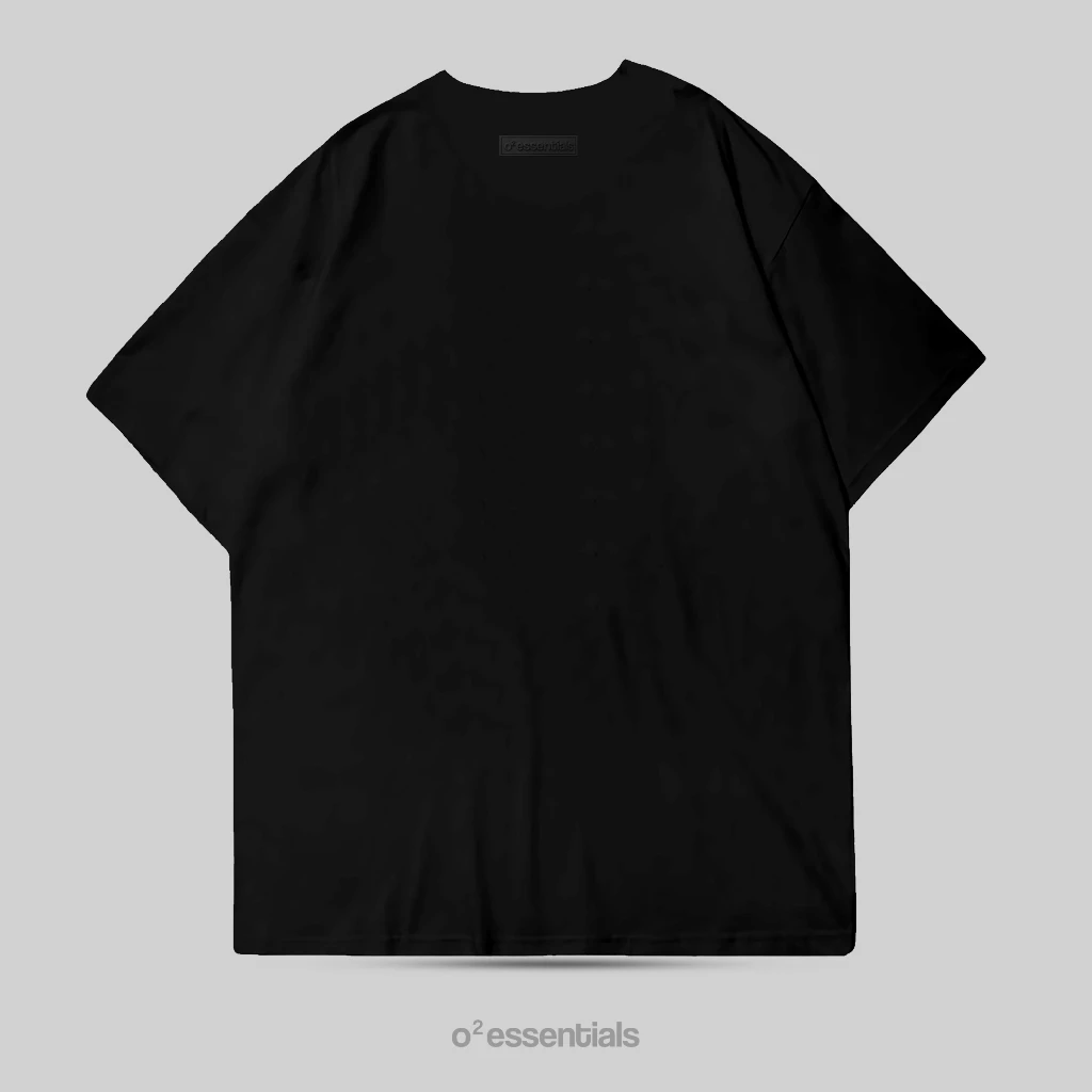 O2 Essentials Oversized T-Shirt – Monster Black back view thumbnail