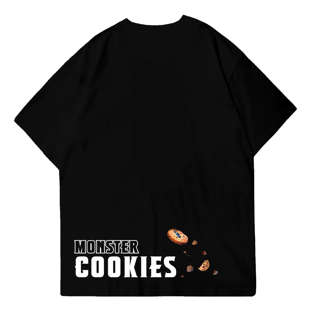 O2 Essentials Oversized T-Shirt – Monster Cookies Black back view