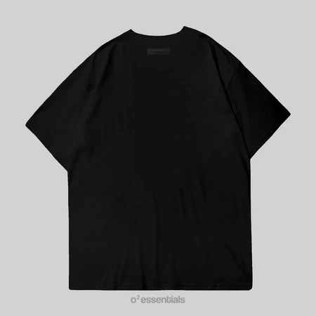 O2 Essentials Oversized T-Shirt – Oblivion Black back view thumbnail