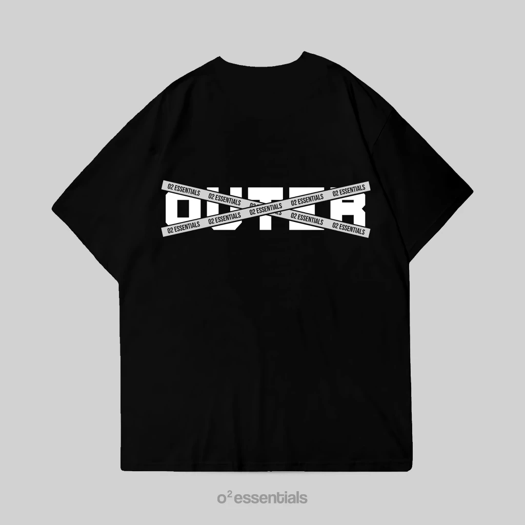 O2 Essentials Oversized T-Shirt – Outer World Black back view thumbnail