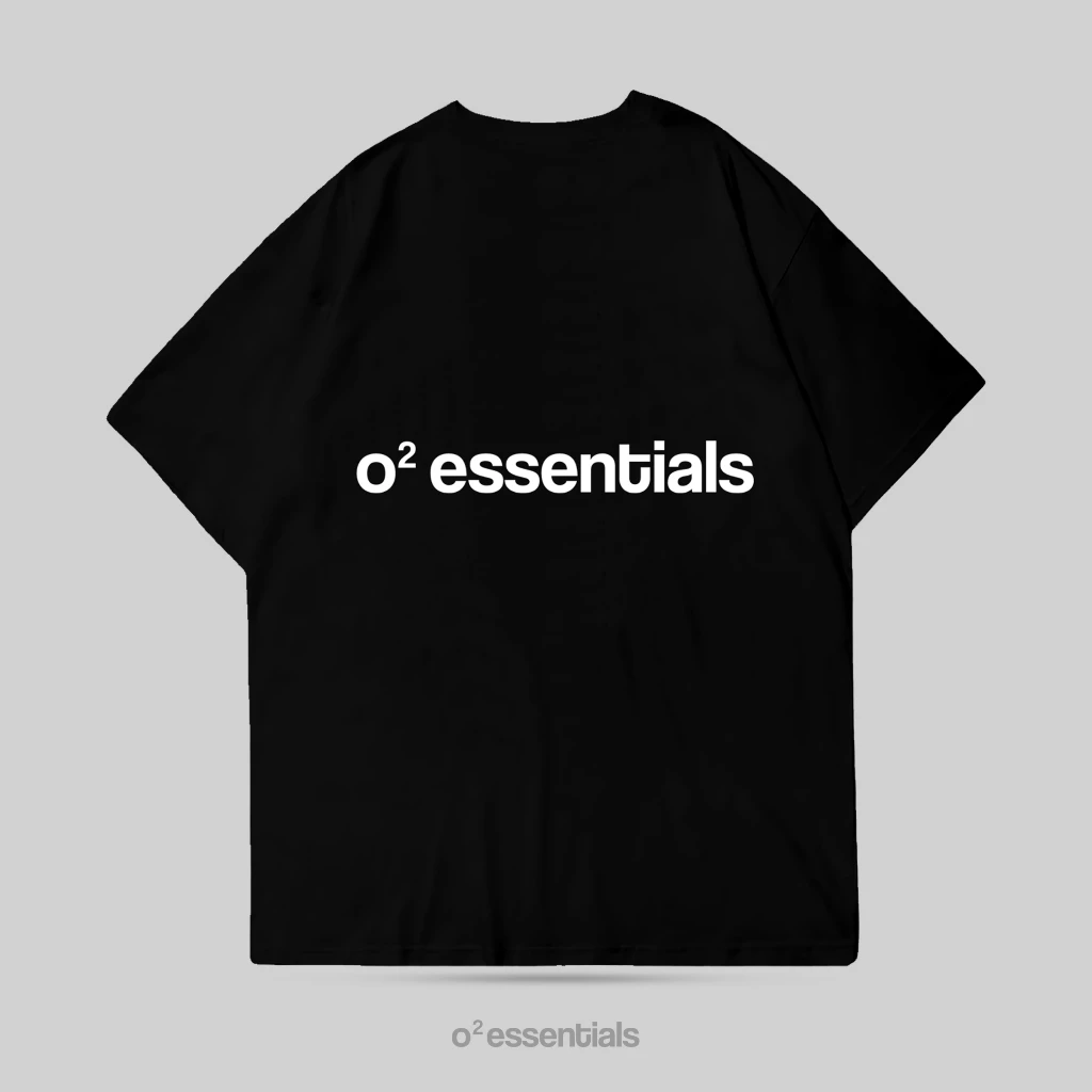 O2 Essentials Oversized T-Shirt – Space Bear Black back view thumbnail