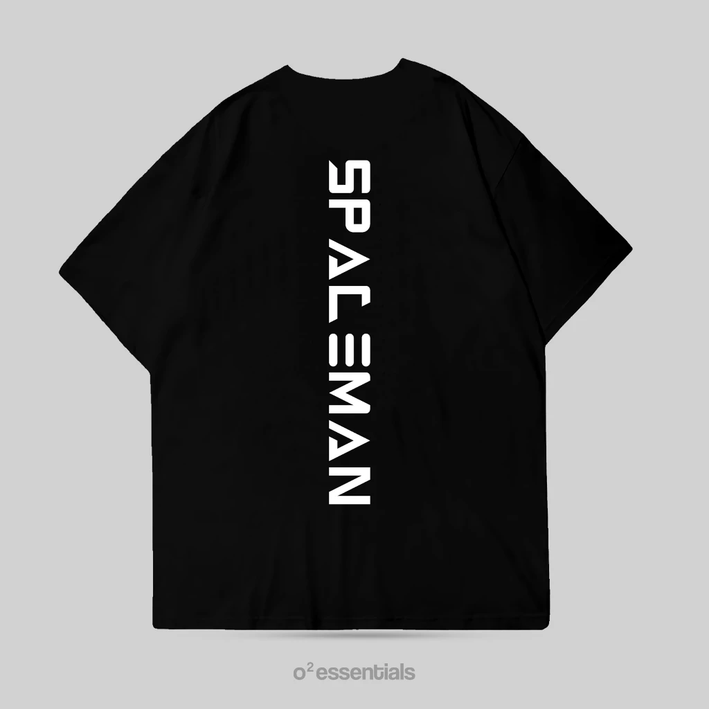 O2 Essentials Oversized T-Shirt – Spaceman Black back view thumbnail