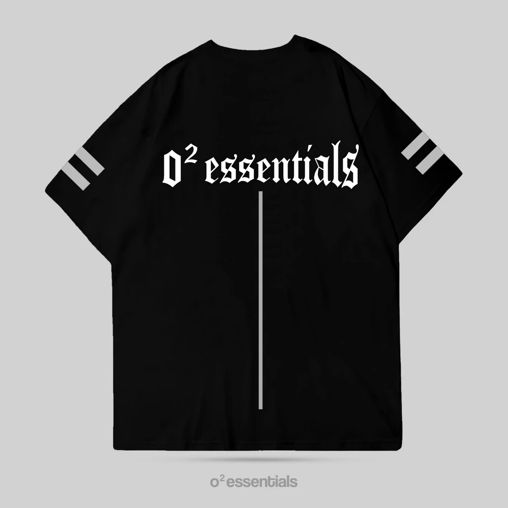 O2 Essentials Oversized T-Shirt – Spectrum 002 Special Edition Black back view thumbnail