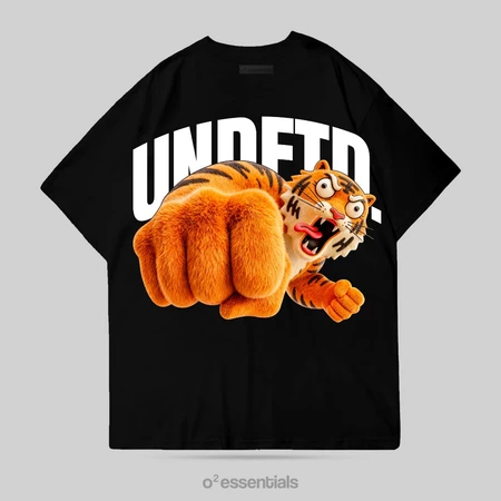 O2 Essentials Oversized T-Shirt – Undefeated Black front view