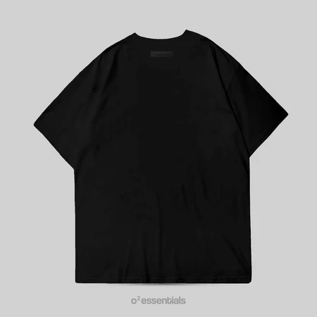 O2 Essentials Oversized T-Shirt – Unstopoodle Black back view thumbnail