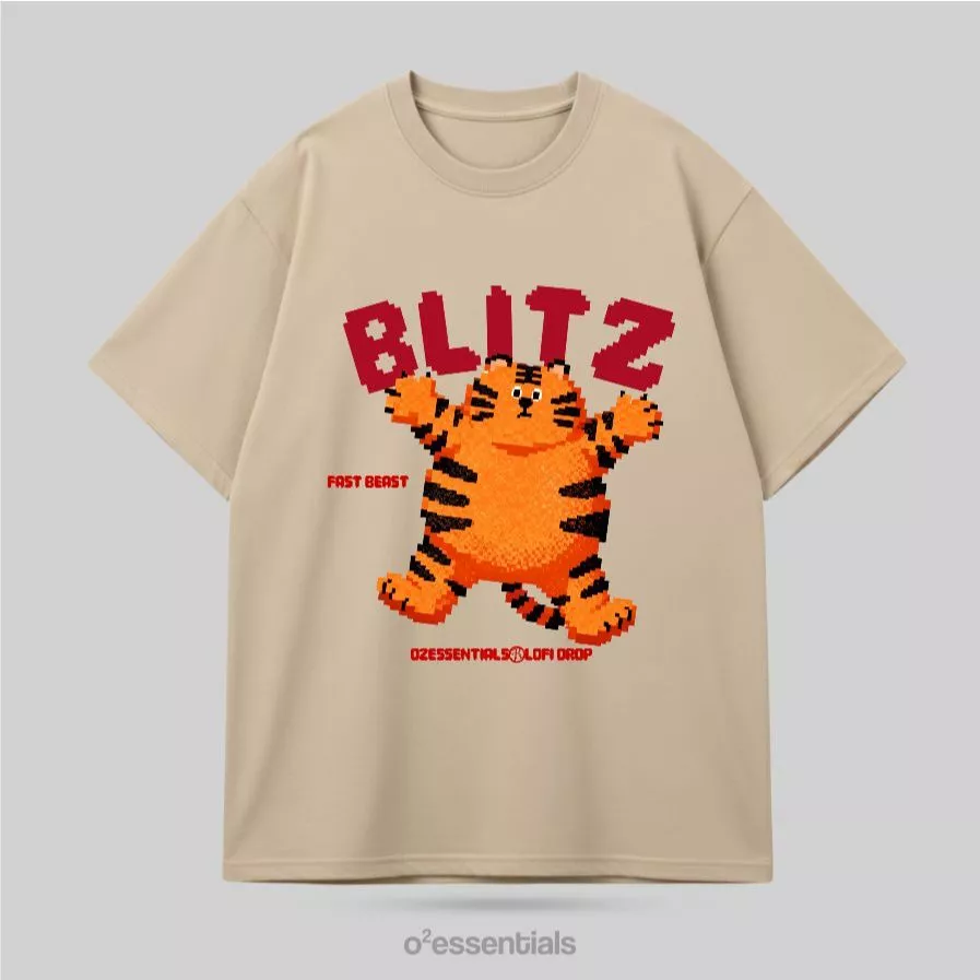 O2 Essentials Oversized T-Shirt – DII Consentes : ROME Cream front view thumbnail