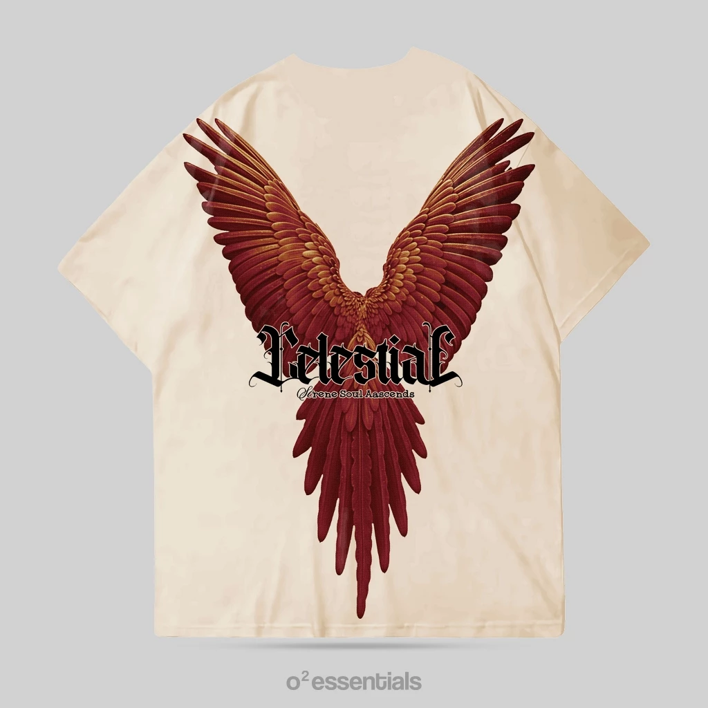 O2 Essentials Oversized T-Shirt – Celestial Cream back view thumbnail