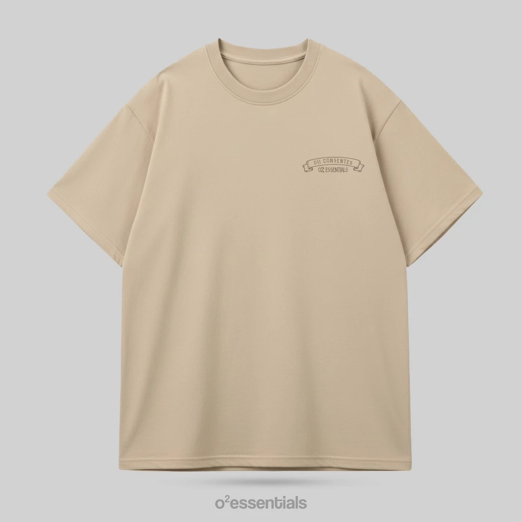O2 Essentials Oversized T-Shirt – DII Consentes : ROME Cream back view