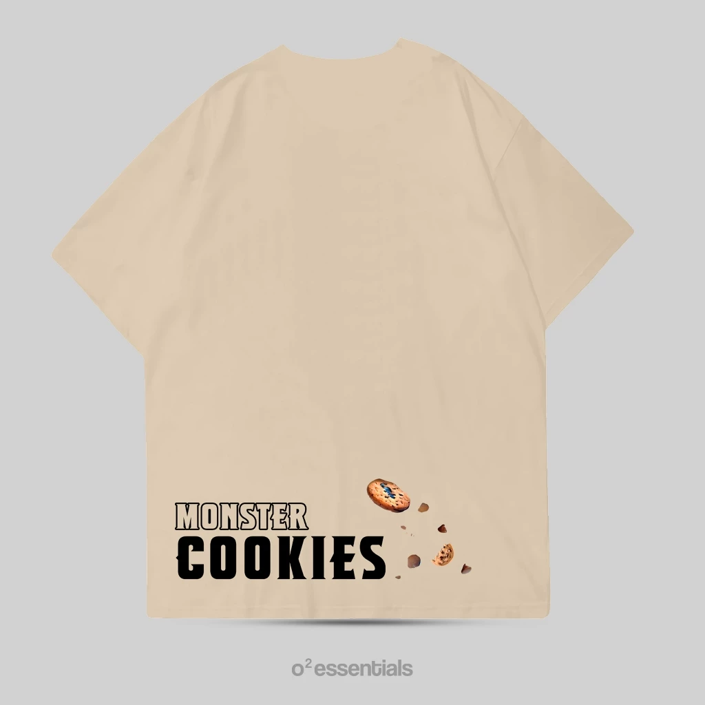 O2 Essentials Oversized T-Shirt – Monster Cookies Cream back view thumbnail