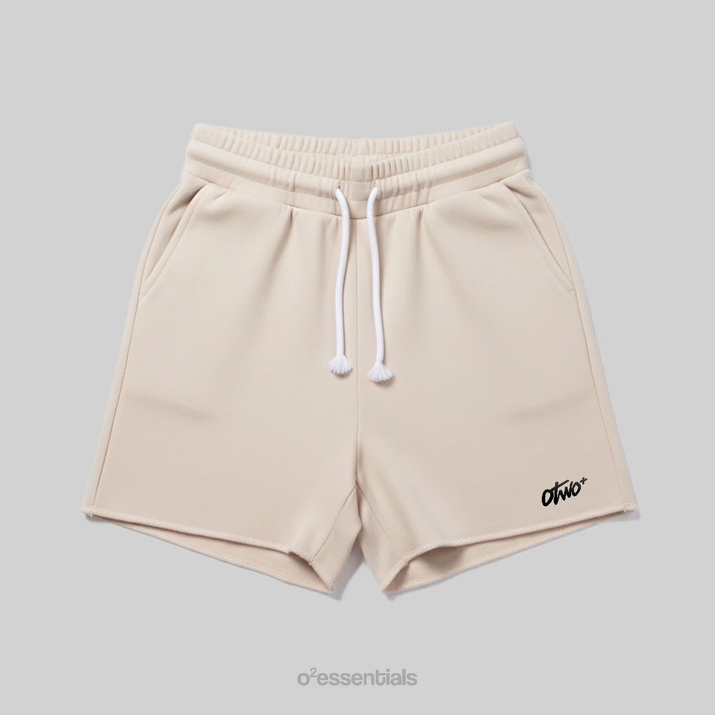 O2 Essentials Flow Shorts – Short Pants Unisex Baby Terry Premium Cream front view thumbnail