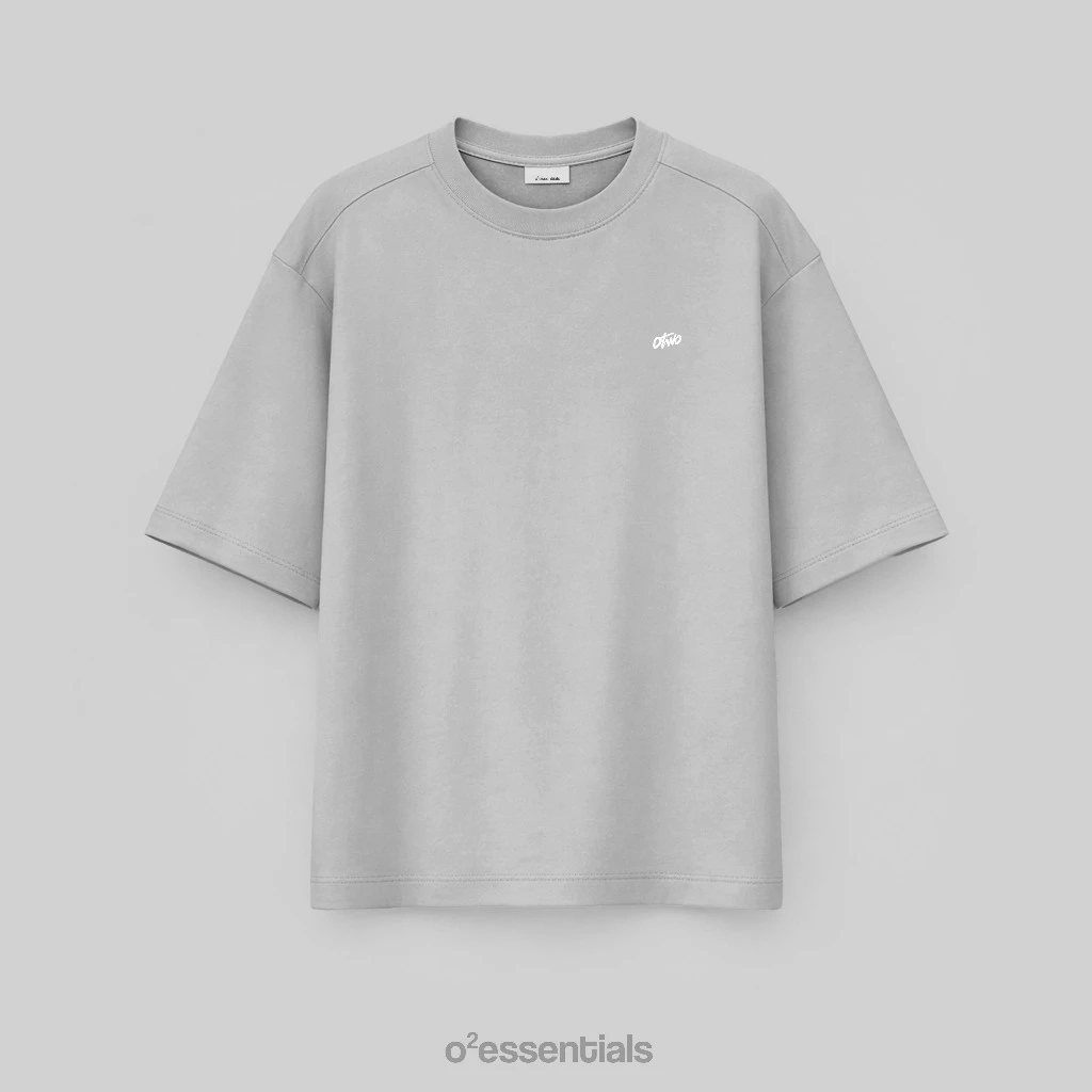 O2 Essentials Flow Shirt – Oversize Unisex COOLBREEZE Premium Smooth Grey front view thumbnail