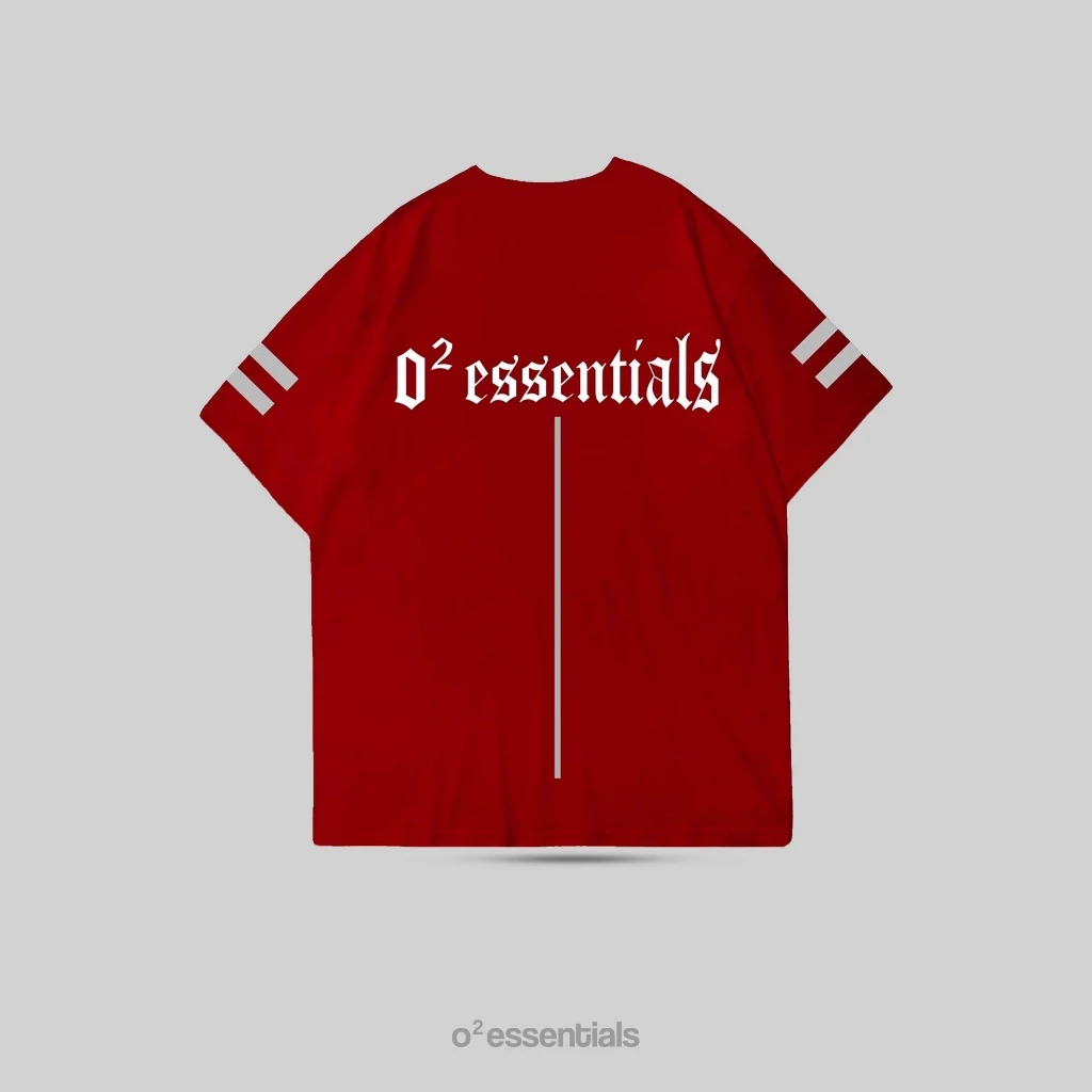 O2 Essentials Oversized T-Shirt – Spectrum 002 Special Edition Maroon back view thumbnail