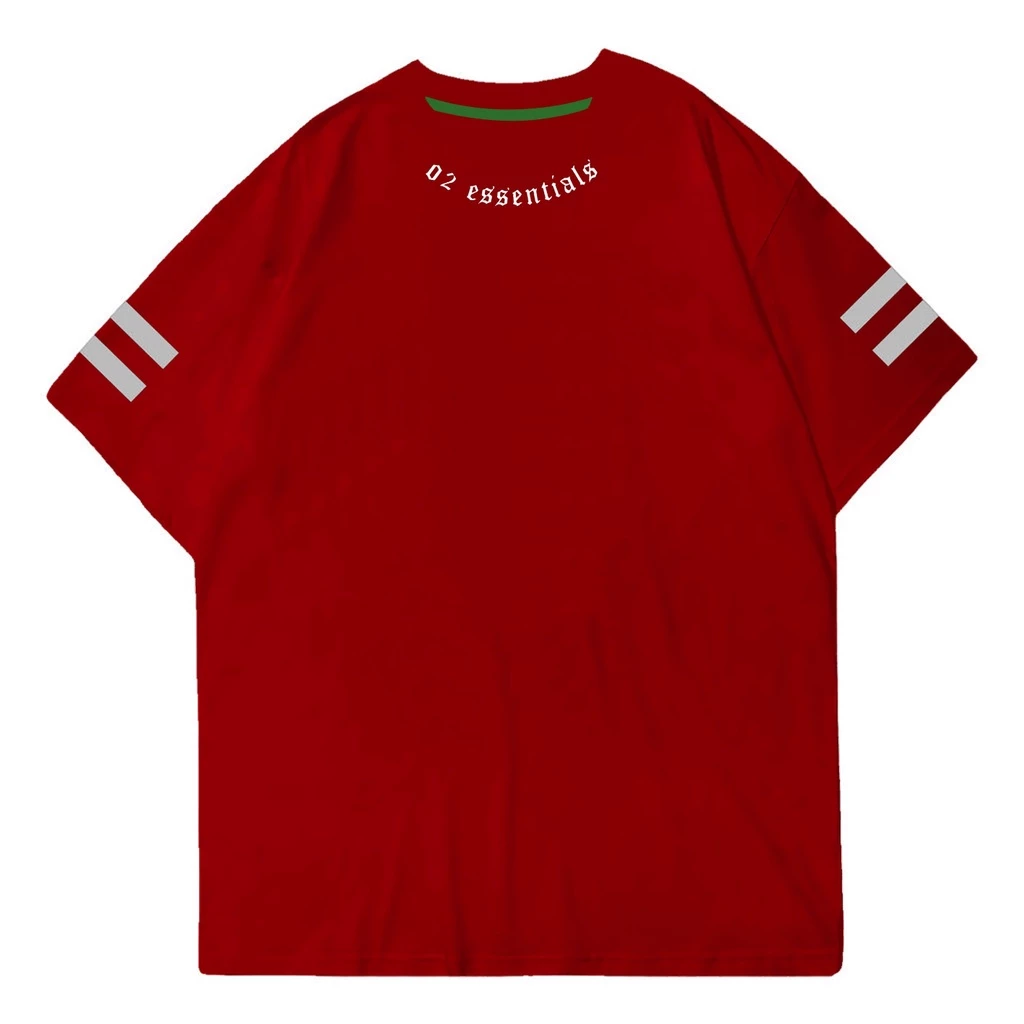 O2 Essentials Oversized T-Shirt – Spectrum 002 Special Edition Maroon front view thumbnail