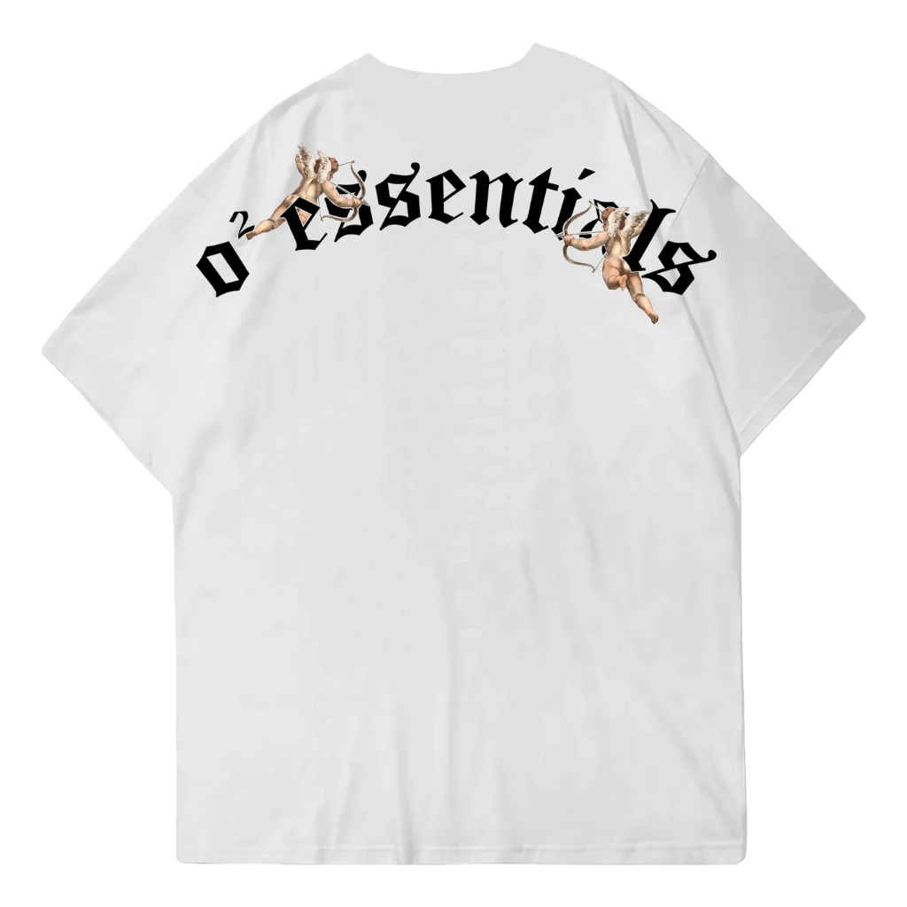 O2 Essentials Oversized T-Shirt – Angel Baby White back view thumbnail