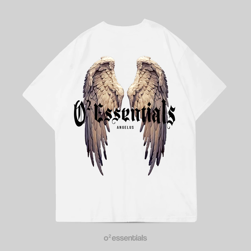 O2 Essentials Oversized T-Shirt – Angelus White back view thumbnail