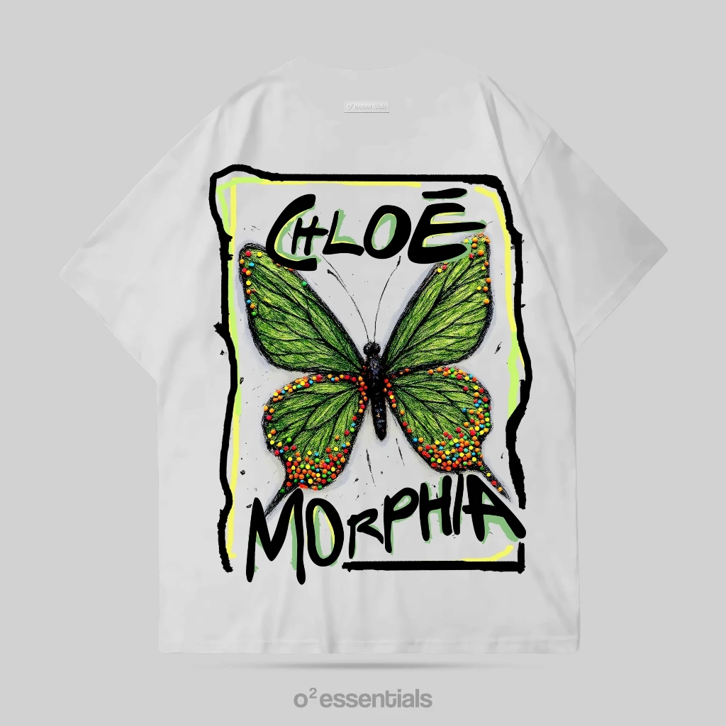 O2 Essentials Oversized T-Shirt – Chloe Morphie White back view thumbnail