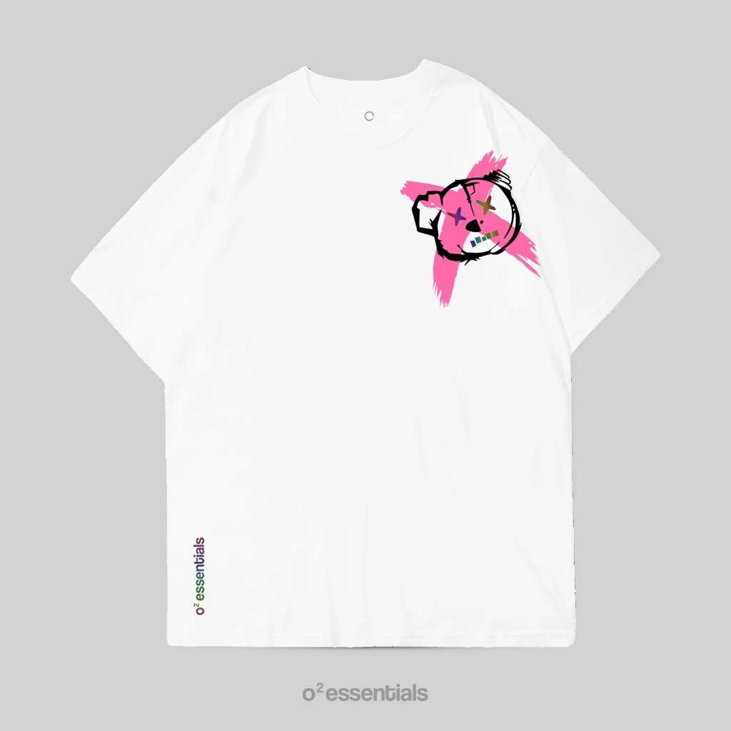 O2 Essentials Oversized T-Shirt – Dream Bear White front view thumbnail
