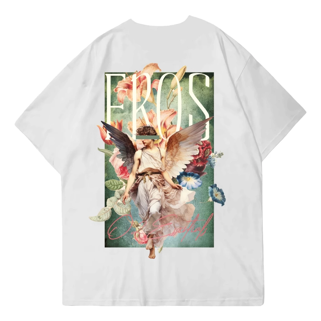 O2 Essentials Oversized T-Shirt – Eros White back view thumbnail