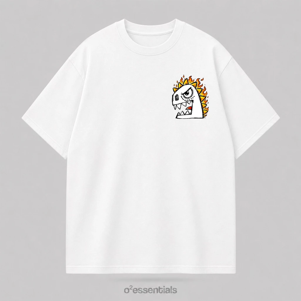 O2 Essentials Oversized T-Shirt – Hustle White back view