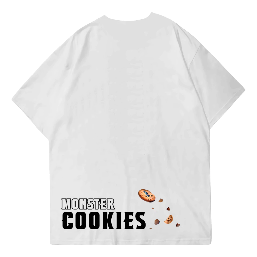 O2 Essentials Oversized T-Shirt – Monster Cookies White back view thumbnail