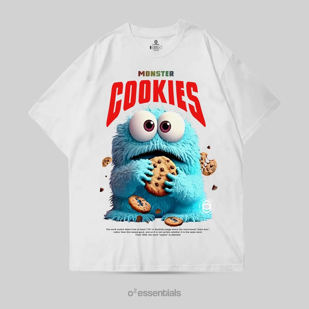 O2 Essentials Oversized T-Shirt – Monster Cookies White front view thumbnail
