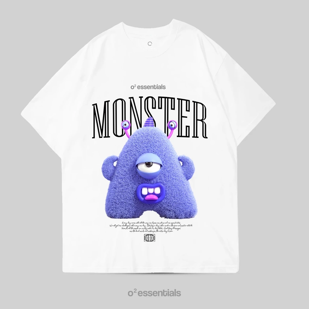 O2 Essentials Oversized T-Shirt – Monster White front view thumbnail