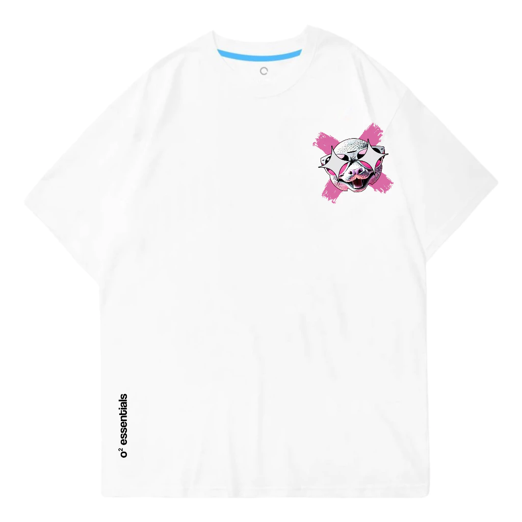O2 Essentials Oversized T-Shirt – Pop Snake White front view thumbnail