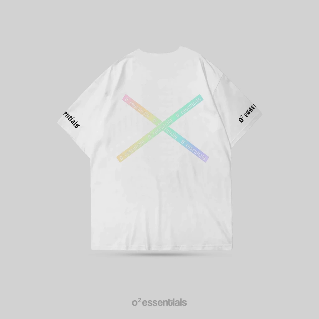 O2 Essentials Oversized T-Shirt – Spectrum 001 Special Edition White back view thumbnail