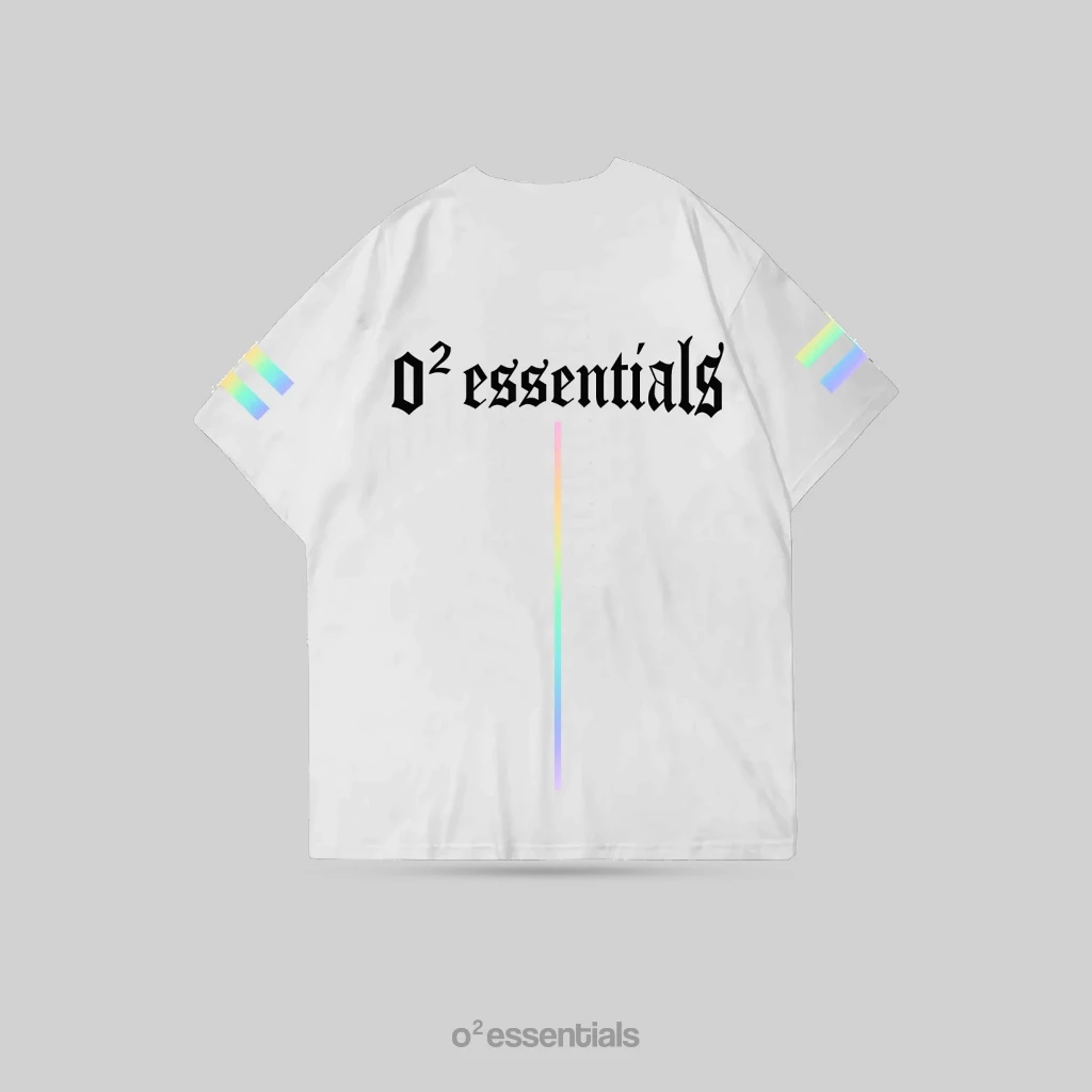 O2 Essentials Oversized T-Shirt – Spectrum 002 Special Edition White back view thumbnail