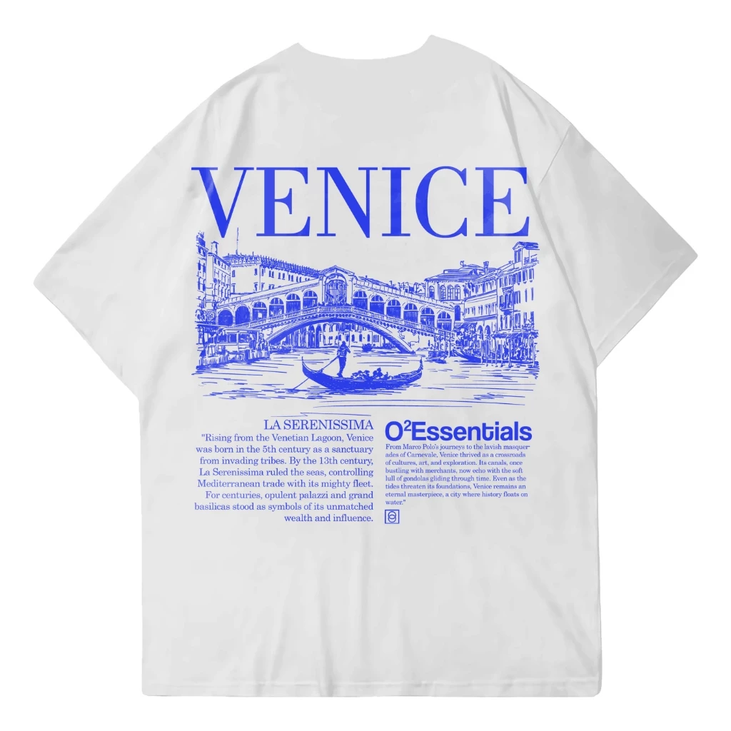 O2 Essentials Oversized T-Shirt – Venice White back view thumbnail