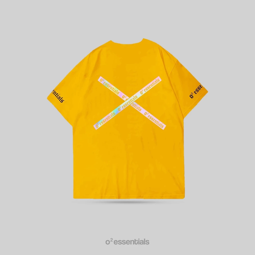 O2 Essentials Oversized T-Shirt – Spectrum 001 Special Edition Mustard back view thumbnail