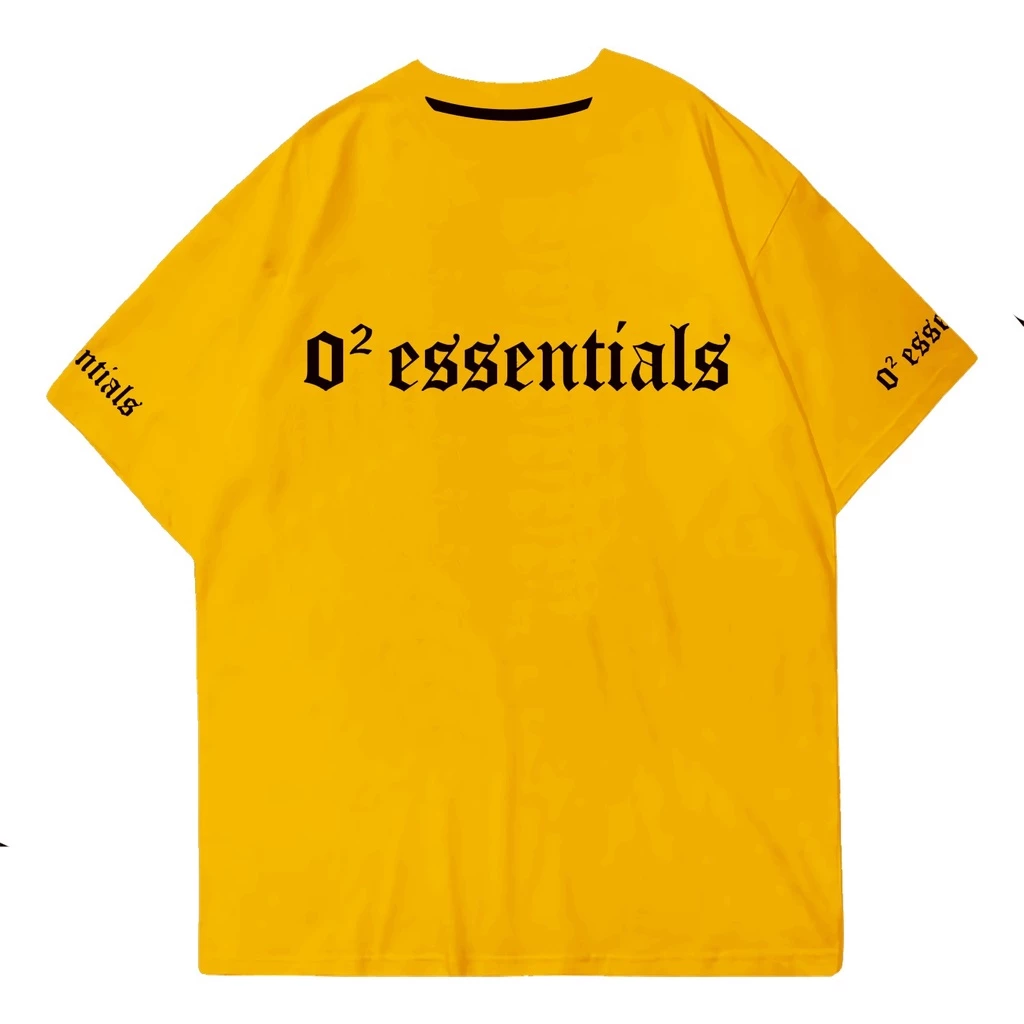 O2 Essentials Oversized T-Shirt – Spectrum 001 Special Edition Mustard front view thumbnail