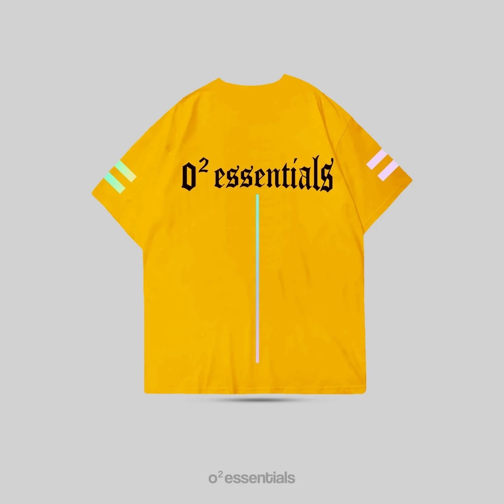 O2 Essentials Oversized T-Shirt – Spectrum 002 Special Edition Yellow back view thumbnail